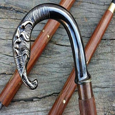 NAUTICAL GIFT STORE Firefox Vintage Elephant Victorian Handmade Brass Wands Walking Cane-Walking Stick Canes Steampunk Cane