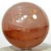 67mm 430g Sparkling Red Orange Hematoid Fire Quartz Sphere Polished Natural Translucent Gemstone Crystal Mineral Collectible Ball - Madagascar + Stand view 1
