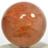 67mm 430g Sparkling Red Orange Hematoid Fire Quartz Sphere Polished Natural Translucent Gemstone Crystal Mineral Collectible Ball - Madagascar + Stand view 2