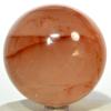 67mm 430g Sparkling Red Orange Hematoid Fire Quartz Sphere Polished Natural Translucent Gemstone Crystal Mineral Collectible Ball - Madagascar + Stand view 3