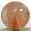 2.5" 390g Red Fire Hematoid Quartz Sphere Natural Sparkling Polished Translucent Gemstone Crystal Mineral Collectible Ball - Madagascar + Stand view 2