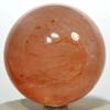 2.5" 390g Red Fire Hematoid Quartz Sphere Natural Sparkling Polished Translucent Gemstone Crystal Mineral Collectible Ball - Madagascar + Stand view 3