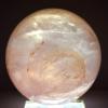 2.5" 390g Red Fire Hematoid Quartz Sphere Natural Sparkling Polished Translucent Gemstone Crystal Mineral Collectible Ball - Madagascar + Stand view 4
