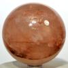 2.6" 425g Rainbow Sparkling Translucent Red Fire Hematoid Quartz Sphere Polished Natural Gemstone Crystal Mineral Ball - Madagascar + Stand view 1