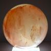2.6" 425g Rainbow Sparkling Translucent Red Fire Hematoid Quartz Sphere Polished Natural Gemstone Crystal Mineral Ball - Madagascar + Stand view 4