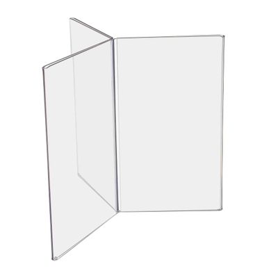 Marketing Holders 6 Pack Sign Holder 4 x 6 Inch Multi Sided Table Display Menu or Advertisement Flier Holder Clear Acrylic Restaurant 3 Panel Table Tent Holds 6 Signs or Notices Bottom Loads