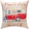 Manual Woodworkers SLCHPI Camping Home is Where We Park It Throw Pillow, 18 inch, Multicolor view 1