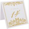 Butterfly Flourish Wedding Table Numbers (Select Color/Quantity), White, Gold, 1-100, Double Sided, Tent or Use in a Stand, Great for Parties & Restaurants view 2