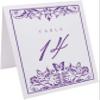 Butterfly Flourish Wedding Table Numbers (Select Color/Quantity), White, Purple, 1-80, Double Sided, Tent or Use in a Stand, Great for Parties & Restaurants view 2