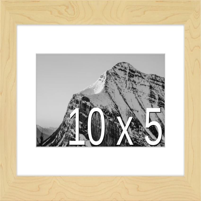 Frame It Easy 10 x 5 Sand Natural WoodFrame (Dayton) with Matting