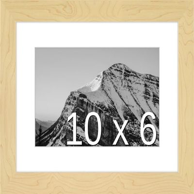 Frame It Easy 10 x 6 Sand Natural WoodFrame (Dayton) with Matting