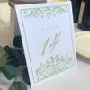 Butterfly Flourish Wedding Table Numbers (Select Color/Quantity), White, Sage, 1-75, Double Sided, Tent or Use in a Stand, Great for Parties & Restaurants - Made in the USA view 1