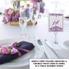 Butterfly Flourish Wedding Table Numbers (Select Color/Quantity), White, Eggplant, 1-50, Double Sided, Tent or Use in a Stand, Great for Parties & Restaurants view 3