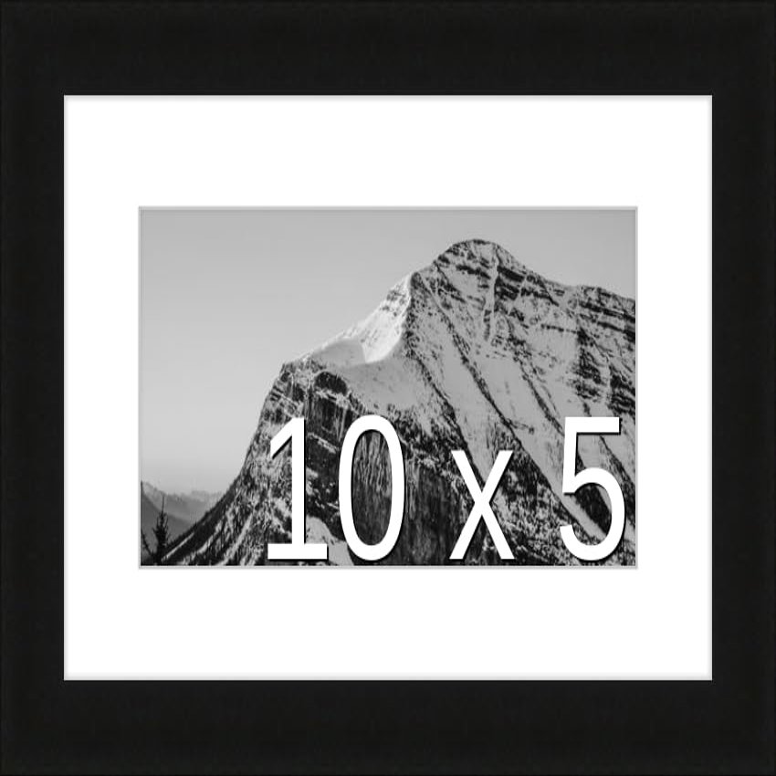 Frame It Easy 10 x 5 Black Natural WoodFrame (Dayton) with Matting