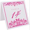 Butterfly Flourish Wedding Table Numbers (Select Color/Quantity), White, Fuschia, 1-75, Double Sided, Tent or Use in a Stand, Great for Parties & Restaurants view 2