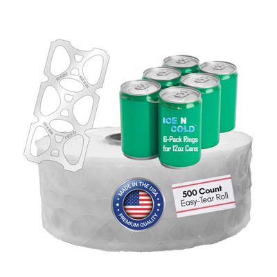 500ct 6-Pack Rings Universal Fit - Fits all 12oz Beer Soda Cans | Made in USA