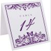 Butterfly Flourish Wedding Table Numbers (Select Color/Quantity), White, Eggplant, 1-80, Double Sided, Tent or Use in a Stand, Great for Parties & Restaurants view 2