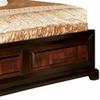 Benjara Transitional Style Queen Size Wooden Parquet Design Bed, Brown view 3