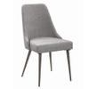 Benjara Textured Fabric Upholstered Metal Frame Dining Chair, Set of 2, Gray view 1