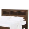 Benjara 3 Open Bookcase Queen King Size Bed with Soft Light, Brown view 3