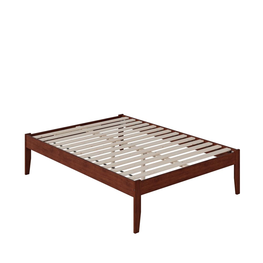 AFI Colorado Queen Size Platform Bed with Charging Station in Walnut
