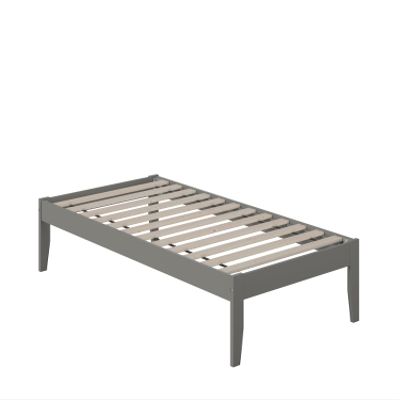 AFI Colorado Twin Size Platform Bed with Charging Station in Grey