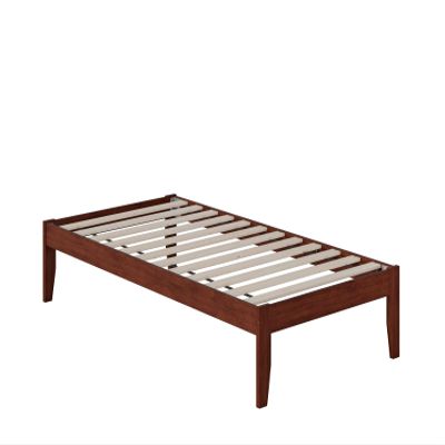 AFI Colorado Twin Size Platform Bed with Charging Station in Walnut