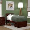 AFI Boston Twin Size Platform Bed with Foot Drawer in Walnut view 2