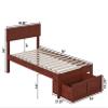 AFI Boston Twin Size Platform Bed with Foot Drawer in Walnut view 3