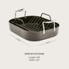 All-Clad Essentials Hard Anodized Nonstick Roaster with Rack 11x14 Inch Oven Broiler Safe 500F Roaster Pan, Pots and Pans, Cookware Black view 2