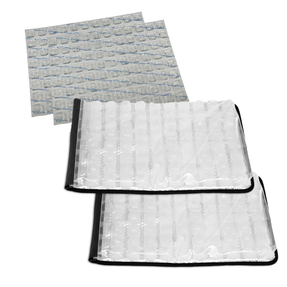 FlexiFreeze Party Mat Chiller - Food Cooling Buffet Cooler for Cold Serving (19" x 15") (Black 2 Pack)