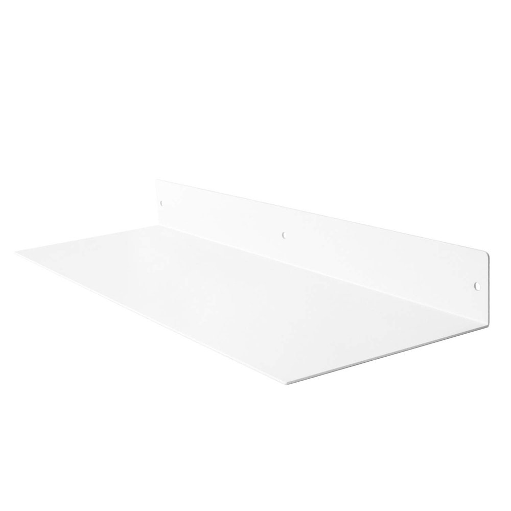 Buhbo Mitus Floating Shelf Wall Mounted (8 inch x 24 inch) Heavy Duty Industrial Modern Steel, White