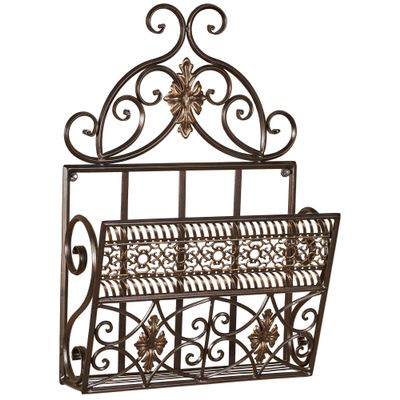 Touch of Class Charleston Metal Wall Organizer Bronze Single 13" Wx5 Dx19 H