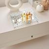 Feyarl Crystal Perfume Tray Cosmetic Makeup Vanity Tray Jewelry Trinket Rings Earrings Organizer Decorative Tray Storage for Home Deco Wedding Dresser Coffee Tabletop Girl Women Gift(10" x 6 "Silver) view 3