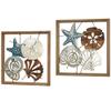 Coastal Medley Seashell Openwork Wall Art Earth Tones 20" square Set of 2 view 1