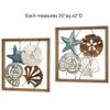Coastal Medley Seashell Openwork Wall Art Earth Tones 20" square Set of 2 view 3