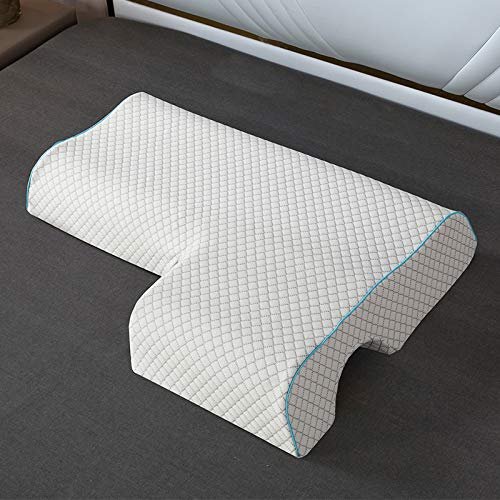 Star Screen Pillow, Couples Pillow, Arched Cuddle Pillow with Slow Rebound Memory Foam for Arm Rest, Anti Pressure Hand Pillow for Couples Sleeping Noon Breaks Home (C-Left)