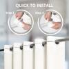 Furlinic Extra Long Shower Curtain 96 Inch Length,No Hook Polyester Fabric Bathroom Curtains,10 Plastic Split Grommets,Waterproof & Machine Washable,Beige,78x96 Inches view 2