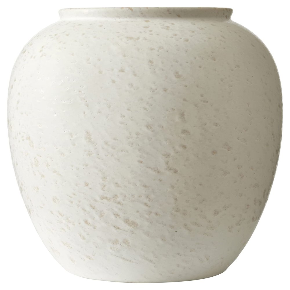 Bitz 11152 Flower Base, Vase, D6.7 x H9.8 inches (17 x 25 cm), Matte Cream