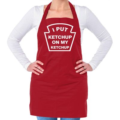 Dressdown I Put Ketchup On My Ketchup - Unisex Adult Kitchen/BBQ Apron - Red - One Size