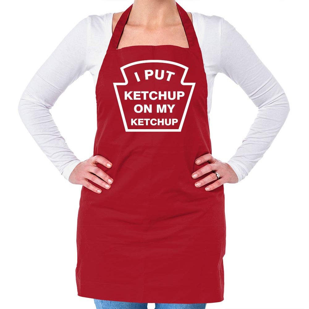 Dressdown I Put Ketchup On My Ketchup - Unisex Adult Kitchen/BBQ Apron - Red - One Size