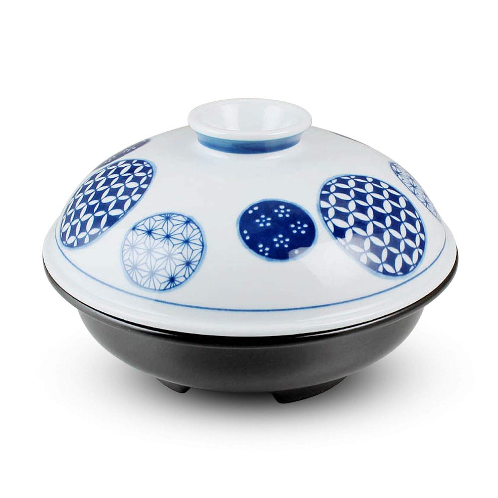 West Nippon Pottery Arita Ware Smoker & Baked Potato for Home Use, 33.8 fl oz (1,000 ml), Round Crest, Made in Japan, 9.3 x 5.5 inches (23.5 x 14 cm)