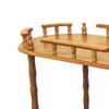 Benjara Casters Supported 2 Tier Wooden Wine Table with Turned Legs, Brown view 2