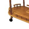 Benjara Casters Supported 2 Tier Wooden Wine Table with Turned Legs, Brown view 3