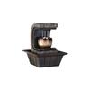 Benjara C Shaped Polyresin Frame Fountain with Tapered Base and LED Lights, Brown view 1