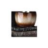 Benjara C Shaped Polyresin Frame Fountain with Tapered Base and LED Lights, Brown view 2