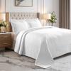 Superior Cascade Cotton 3 Piece Bedspread Set, Home Bed Decor, Decorative Textured Bed Spread, 2 Pillow Shams, Airy Blanket, Matelasse Coverlet Bedding, Wave Pattern Design, Full, White view 1