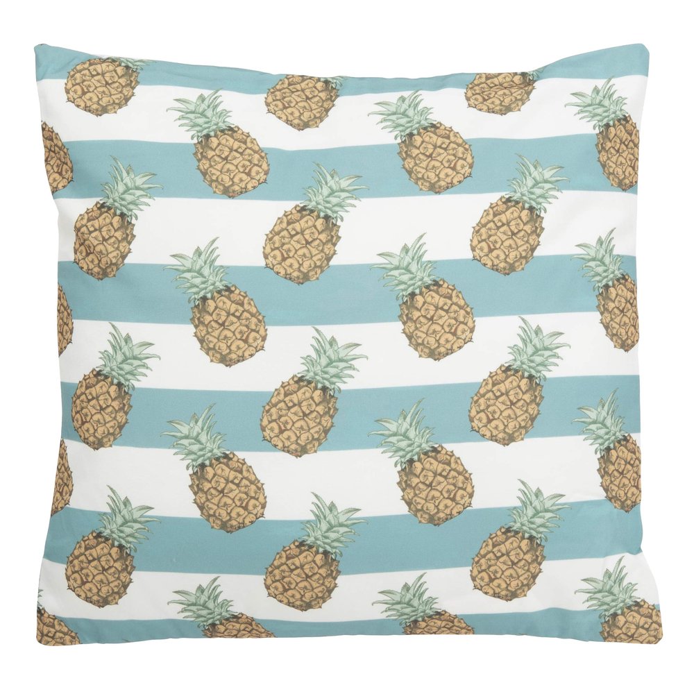 SAFAVIEH Pari 18-inch Pineapple Teal and White Indoor/Outdoor Decorative Throw Pillow