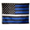 3X5 Foot Thin White Line USA Flag Police Fire Support Brothers Sisters 100D view 1