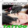 Eyebrows X Tattoo Service Salon Sign Advertising Marketing Dcor Vertical (Perforated 70/30 See-Through Window Mesh Vinyl Sign [Outdoors], 36H x 24W) view 2